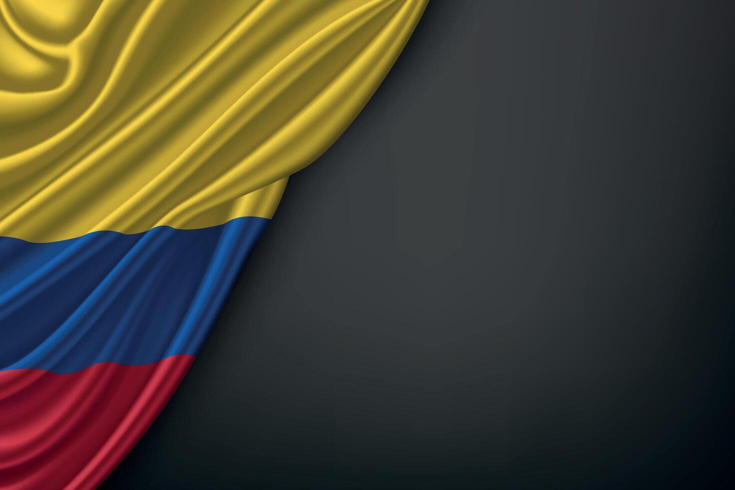 Waving Colombia Flag on Dark Background vector