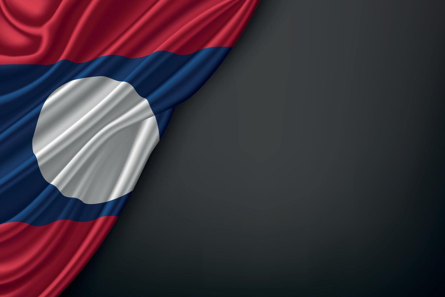 Waving Laos Flag on Dark Background vector