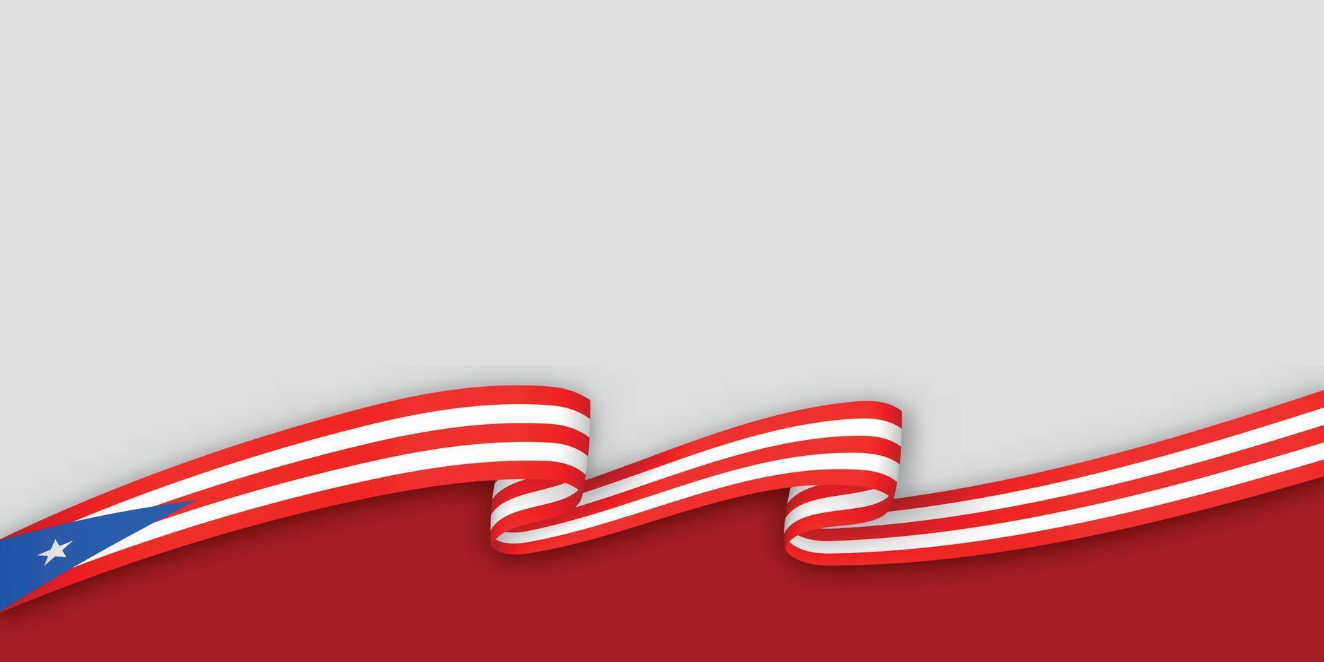 3d ribbon with national flag Puerto Rico isolated on white background vector