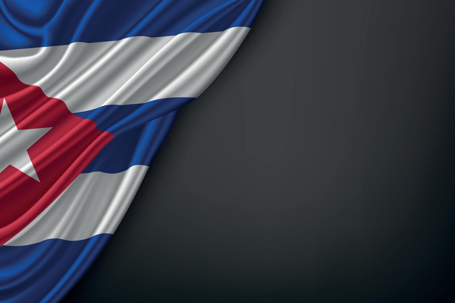 Waving Cuba Flag on Dark Background vector