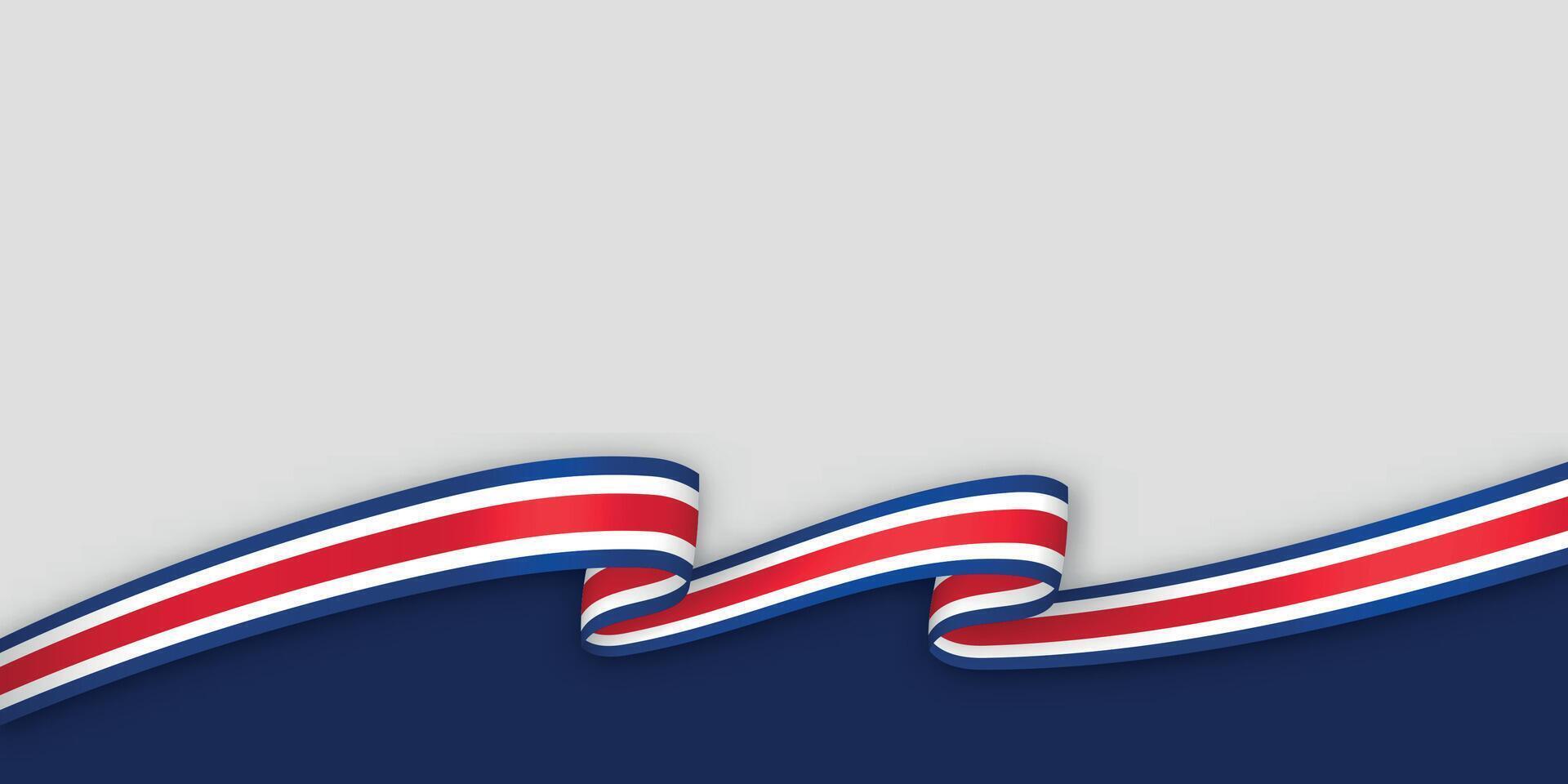 3d ribbon with national flag Costa Rica isolated on white background vector