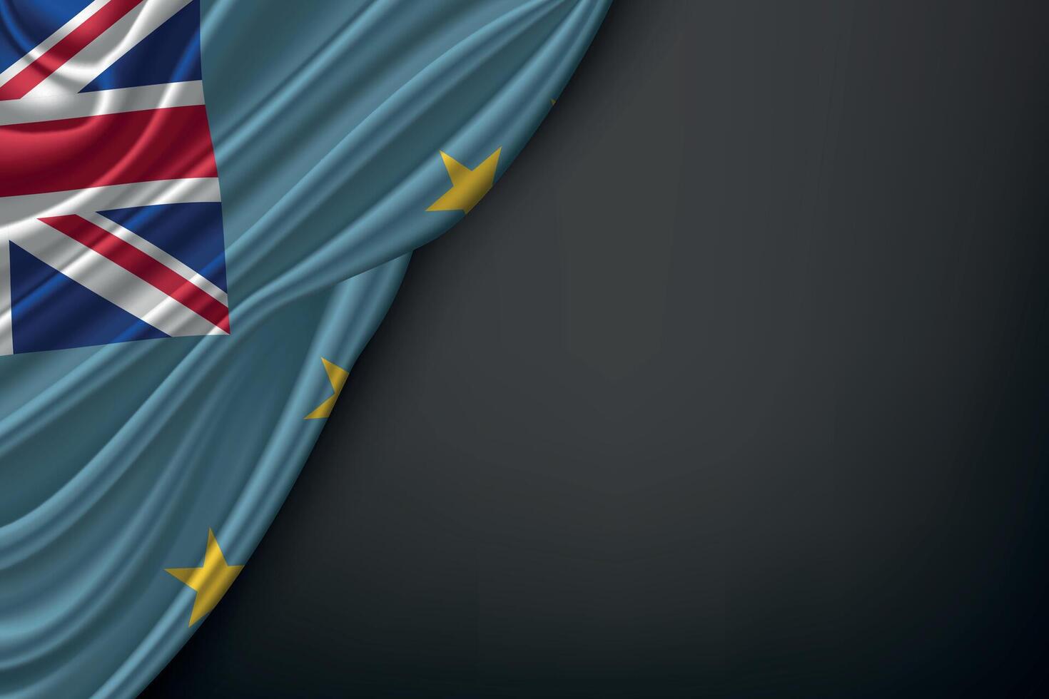 Waving Tuvalu Flag on Dark Background vector