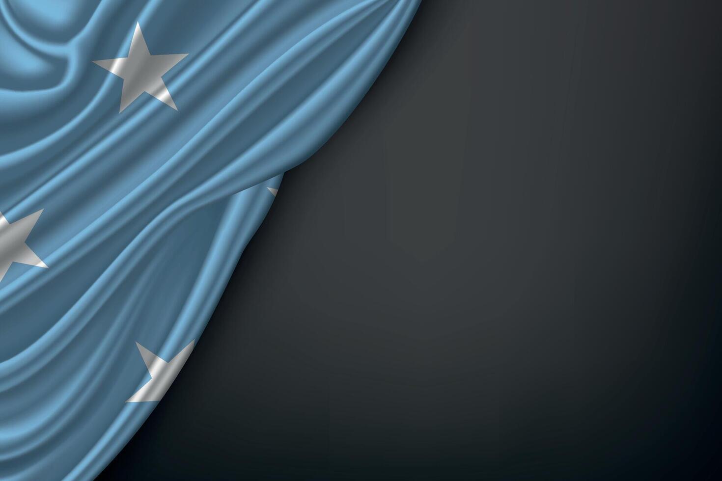 Waving Micronesia Flag on Dark Background vector