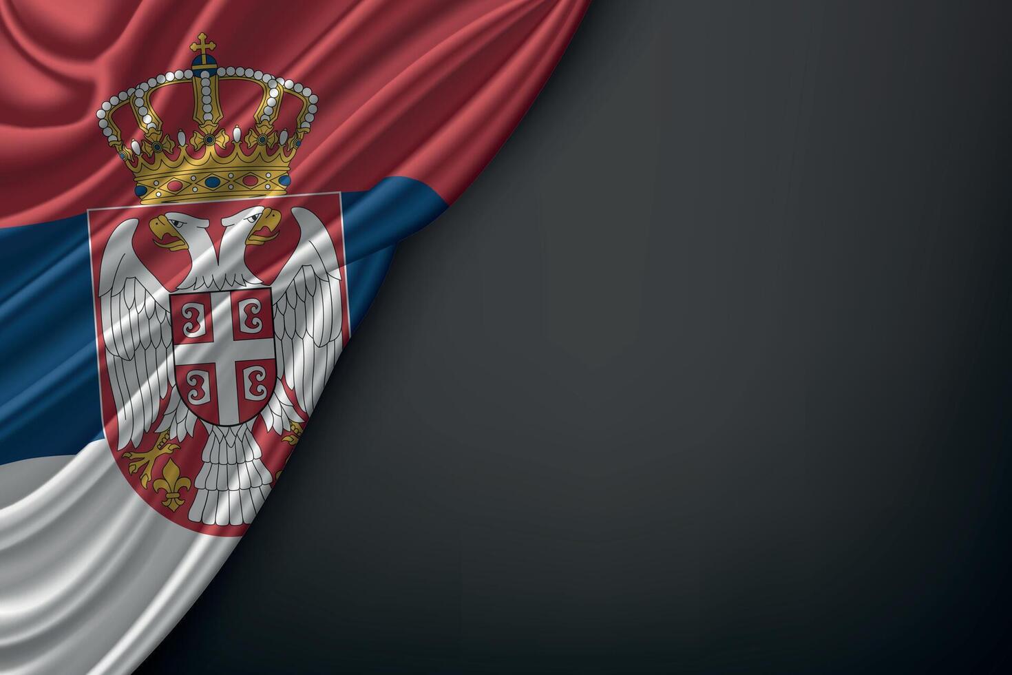 Waving Flag Serbia on Dark Background vector