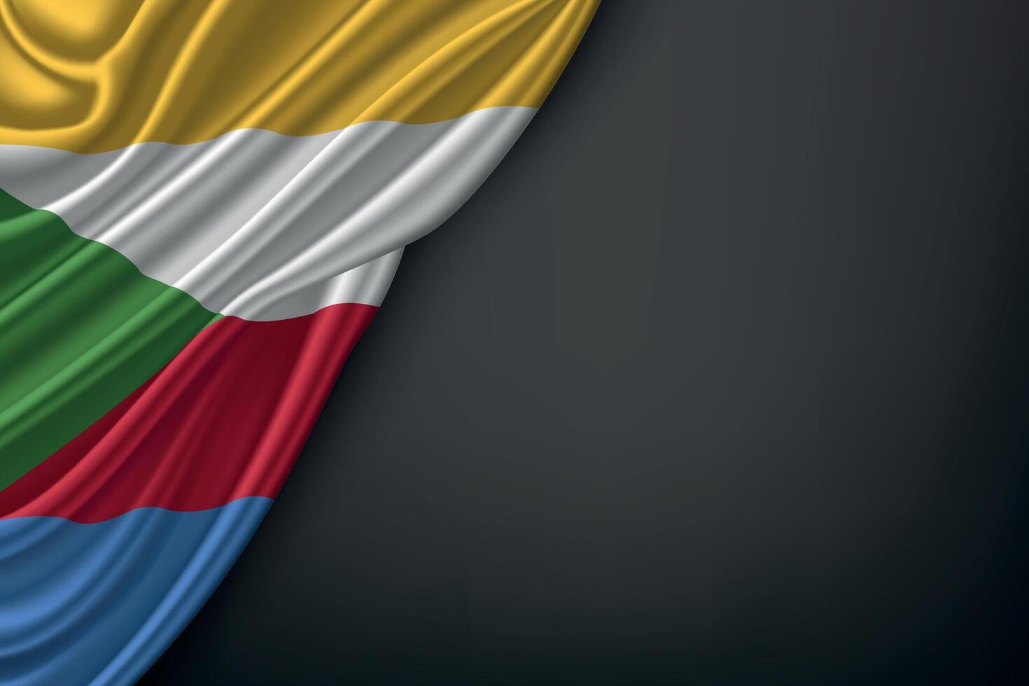 Waving Comoros Flag on Dark Background vector