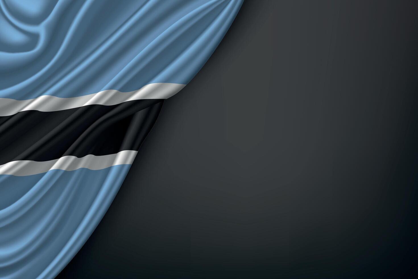 Waving Botswana Flag on Dark Background vector