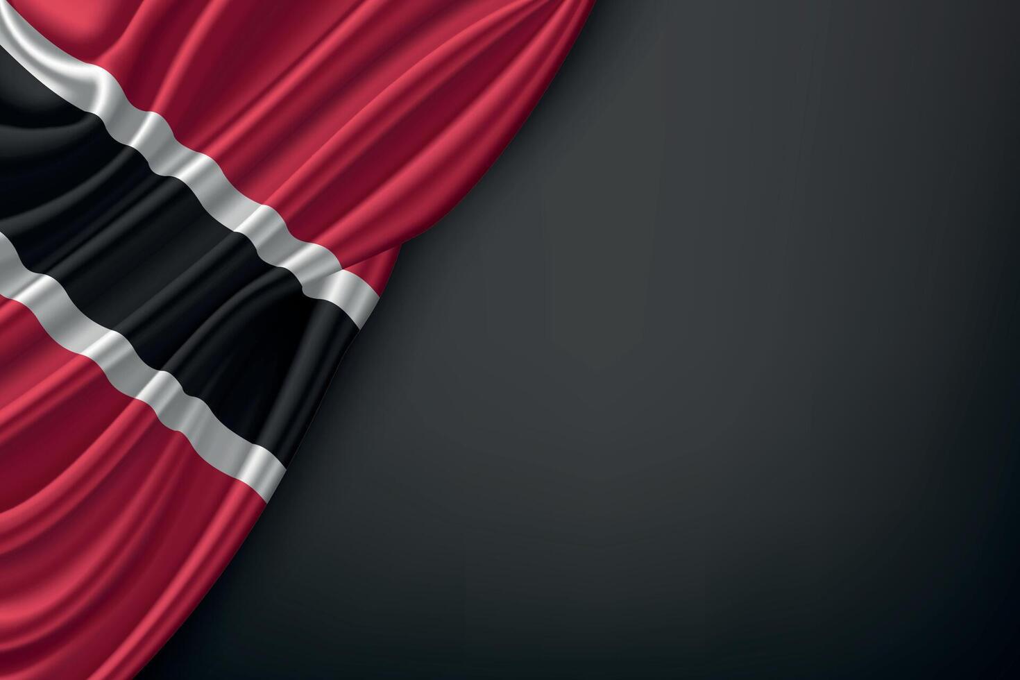 Waving Trinidad and Tobago Flag on Dark Background vector