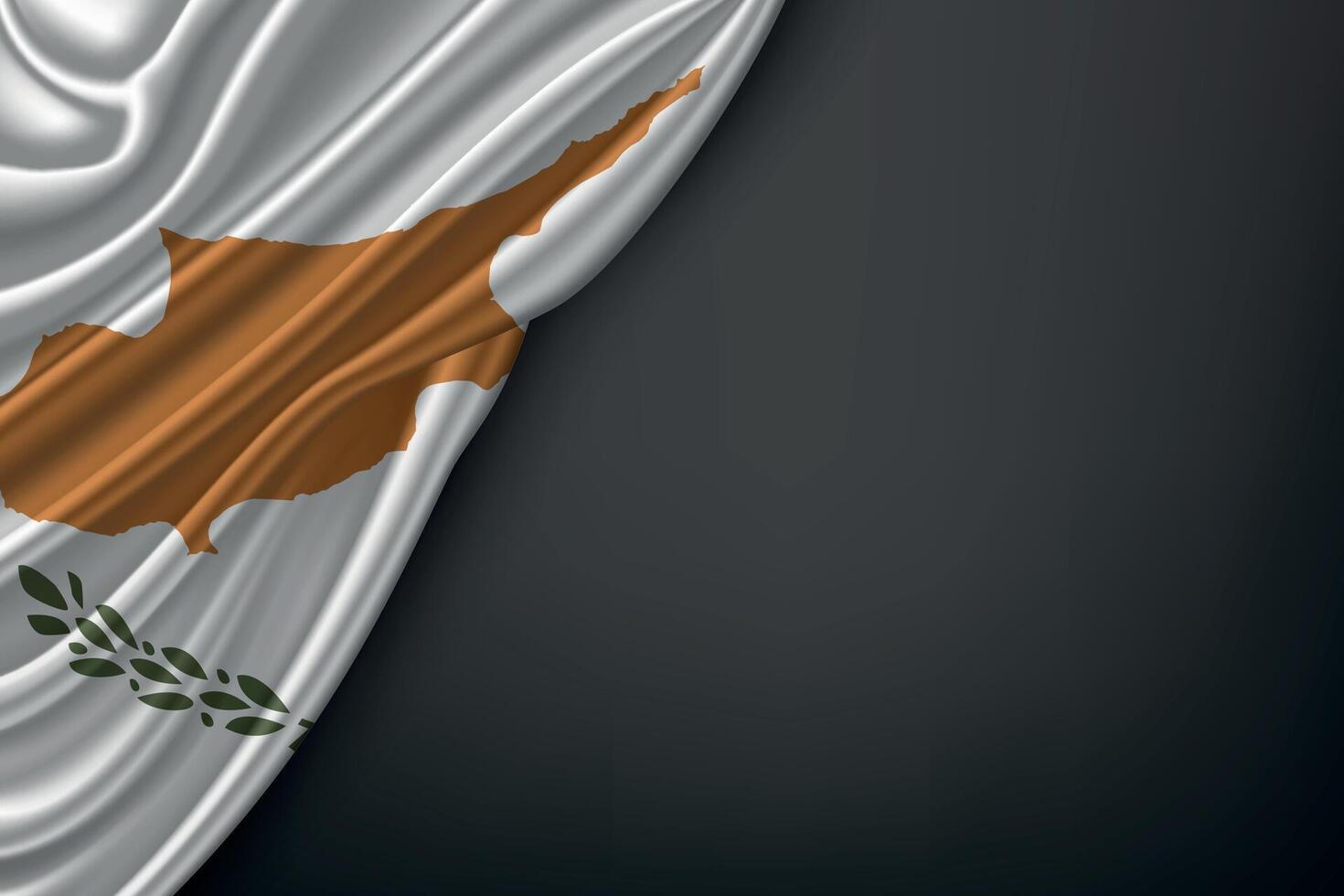 Waving Cyprus Flag on Dark Background vector