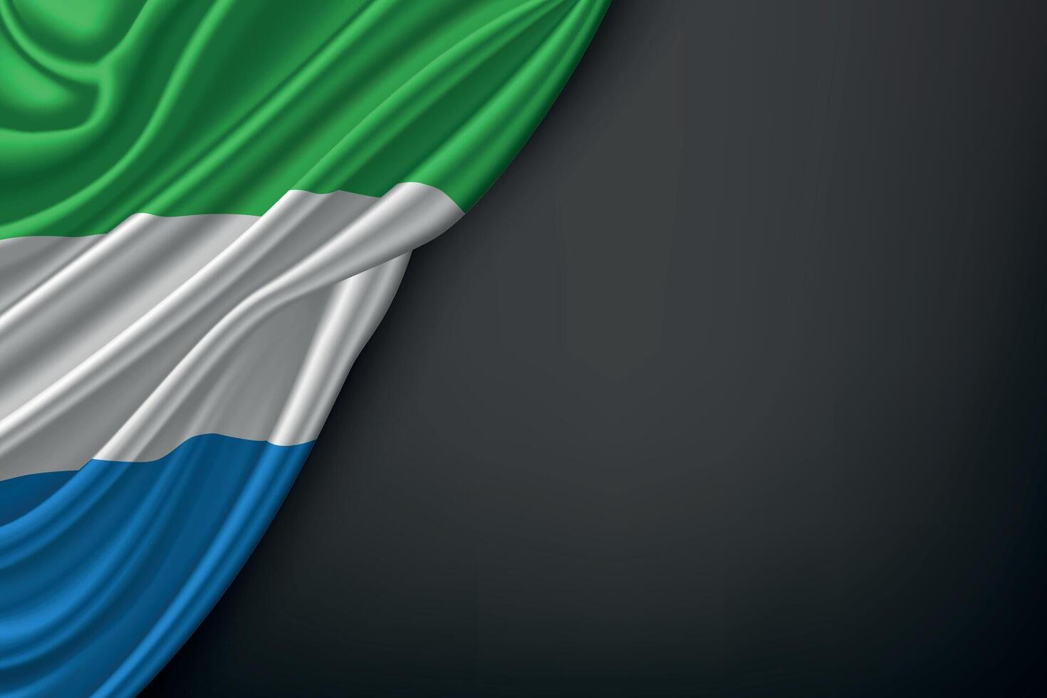 Waving Flag Sierra Leone on Dark Background vector