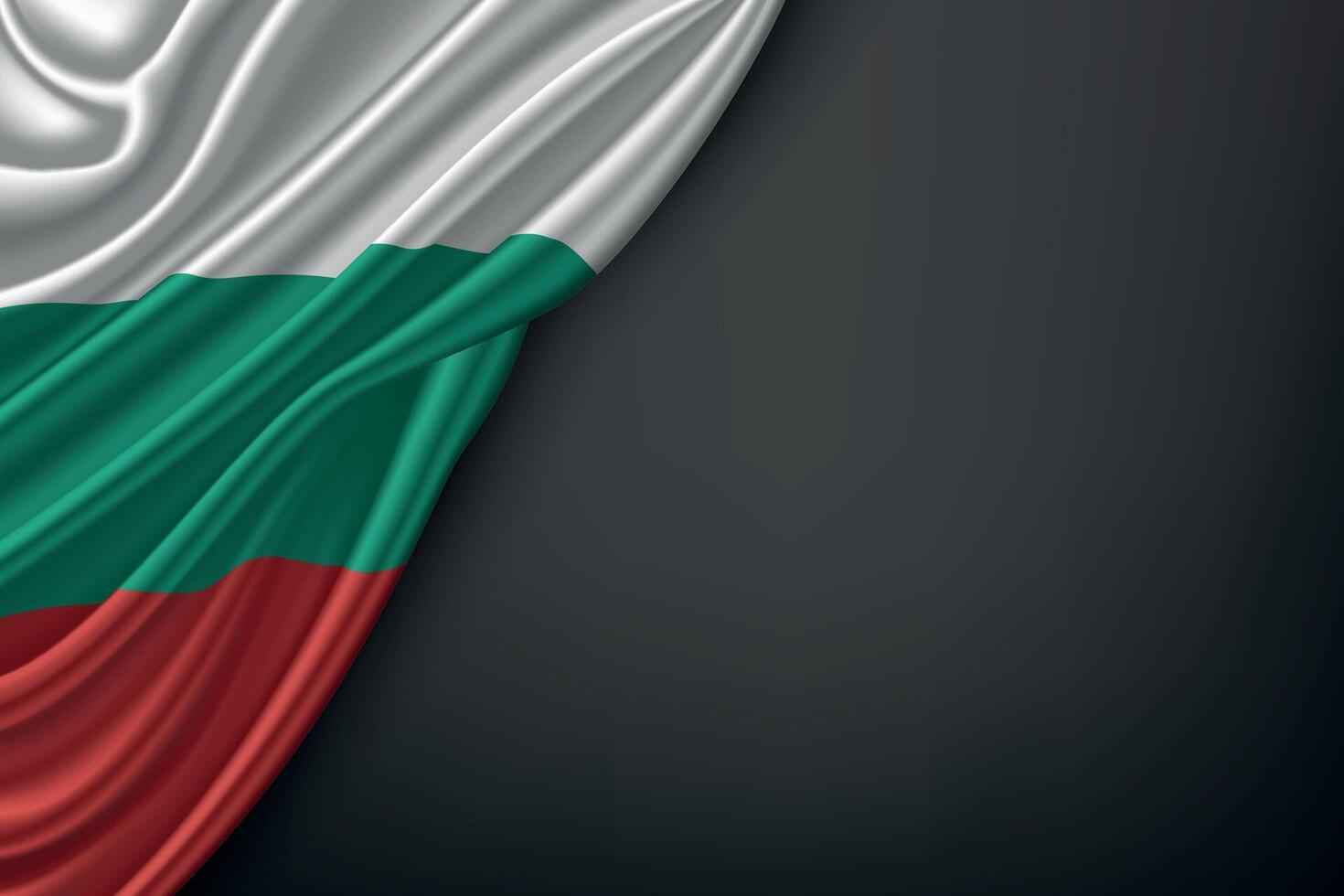 Waving Bulgaria Flag on Dark Background vector