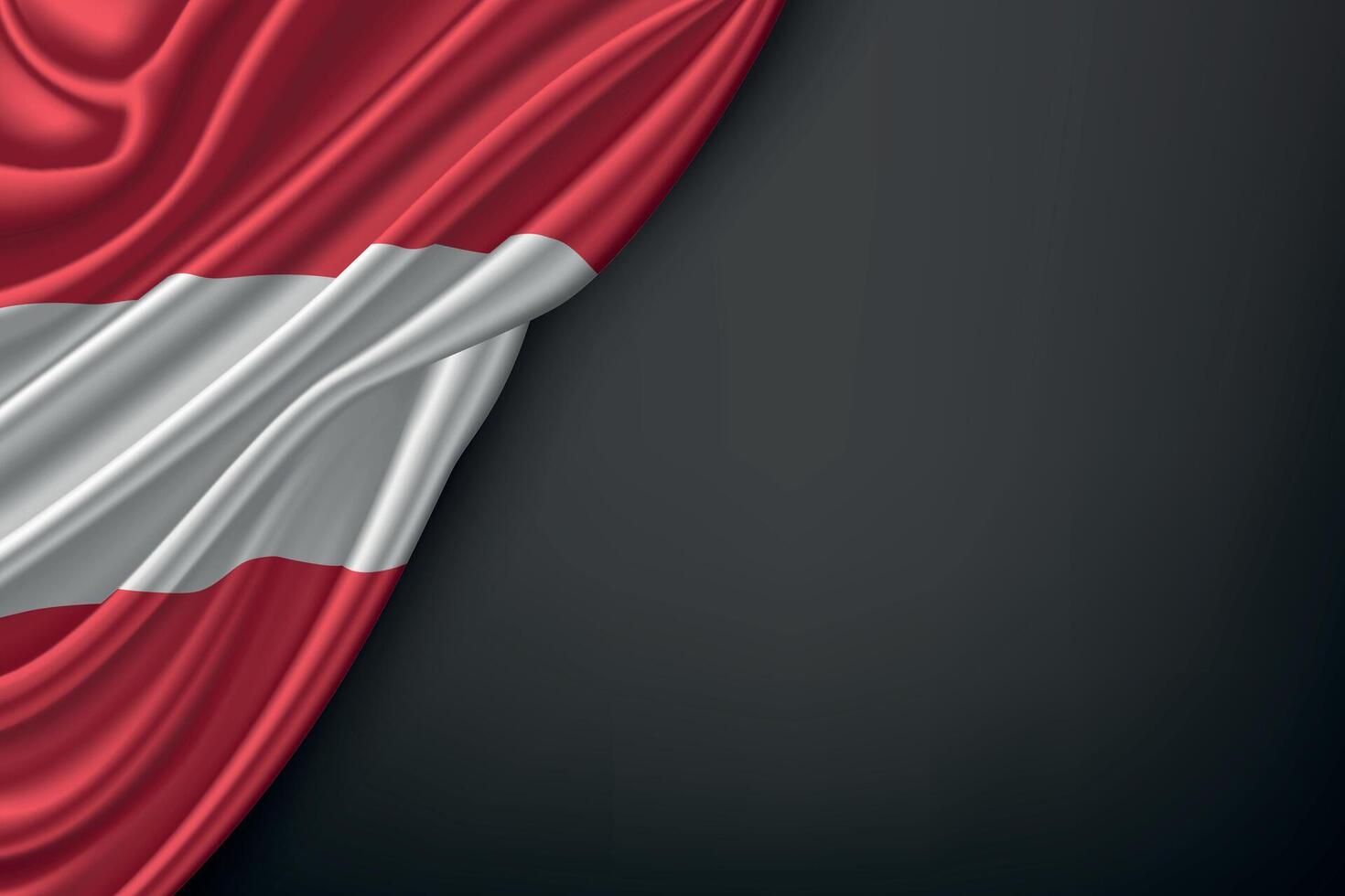 Waving Austria Flag on Dark Background vector