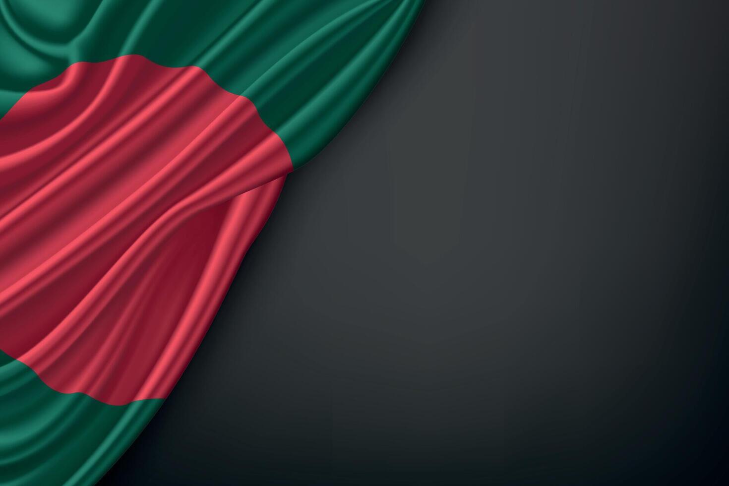 Waving Bangladesh Flag on Dark Background vector