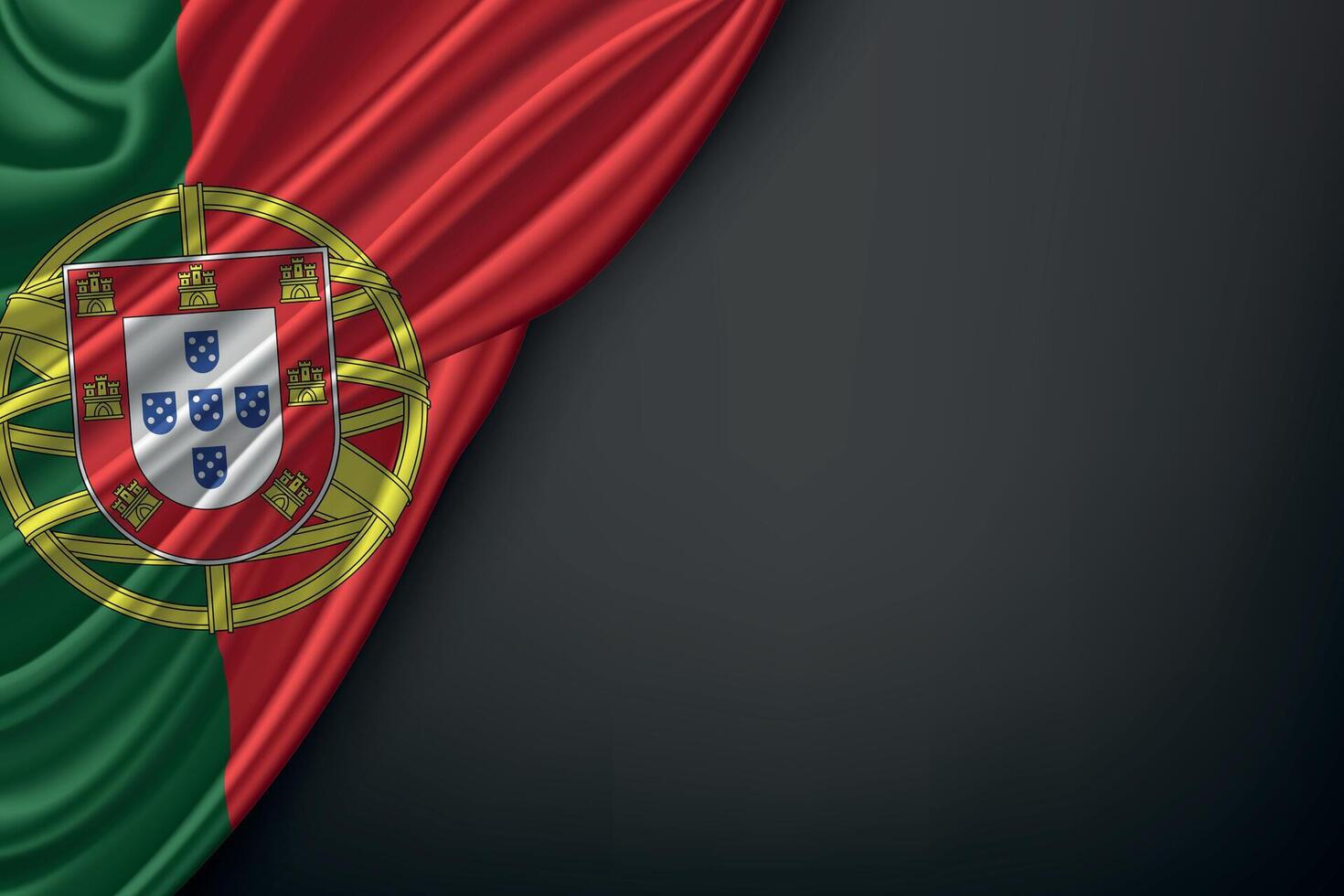 Waving Flag Portugal on Dark Background vector