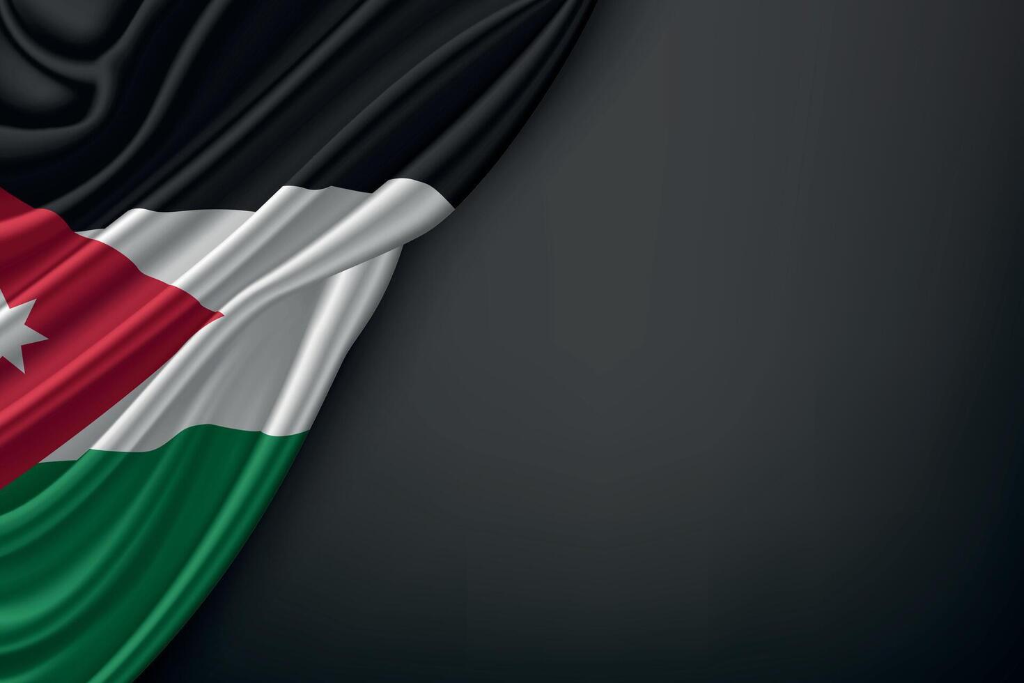 Waving Jordan Flag on Dark Background vector