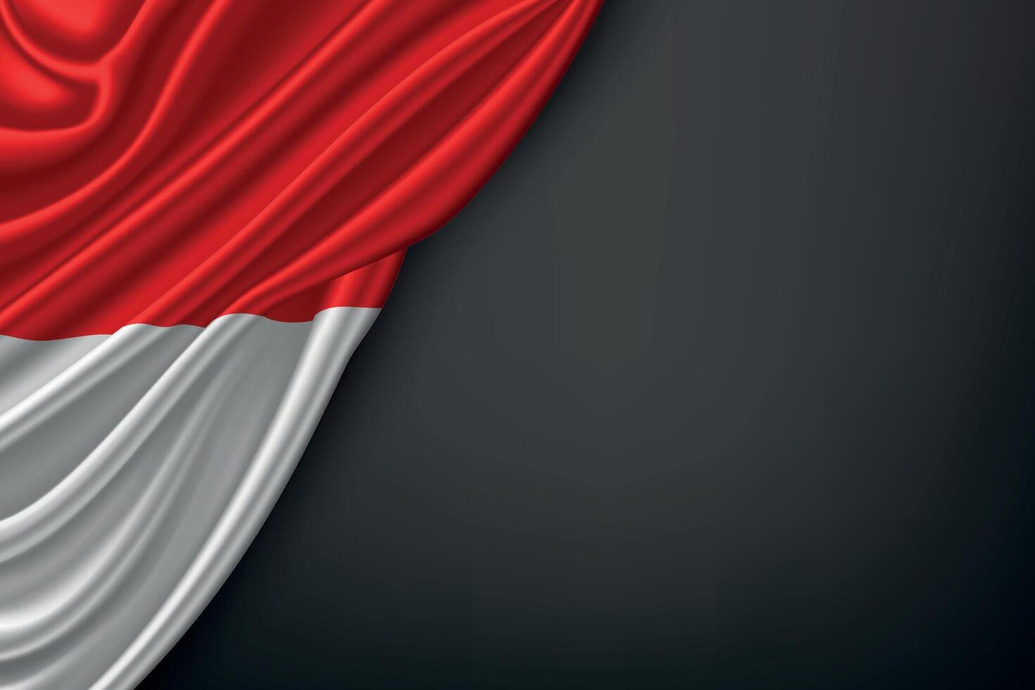Waving Indonesia Flag on Dark Background vector
