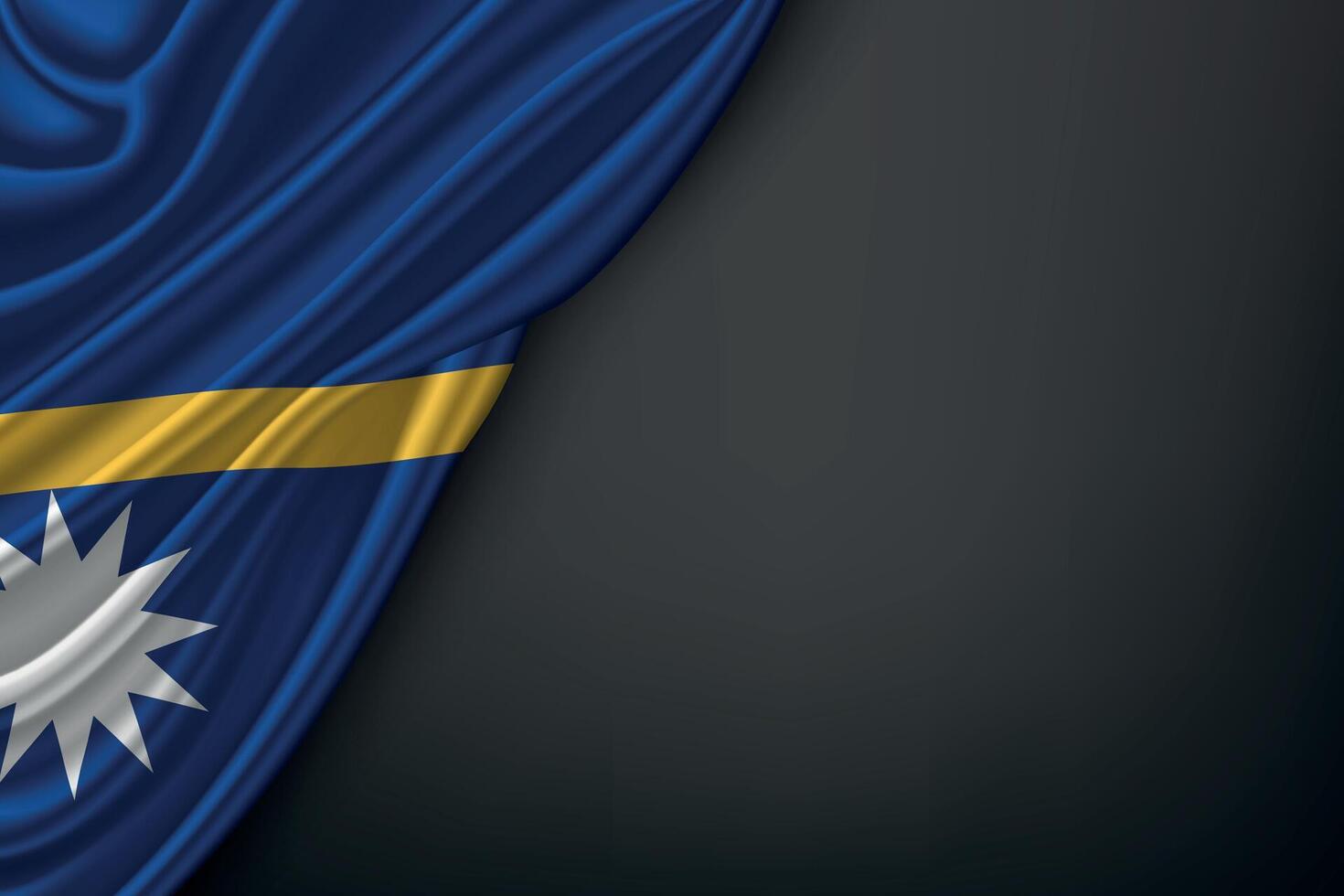 Waving Nauru Flag on Dark Background vector