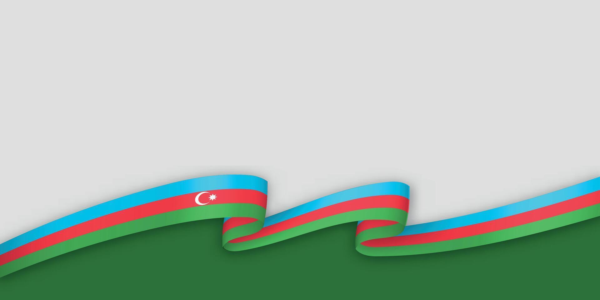 3d ribbon with national flag Azerbaijan isolated on white background vector