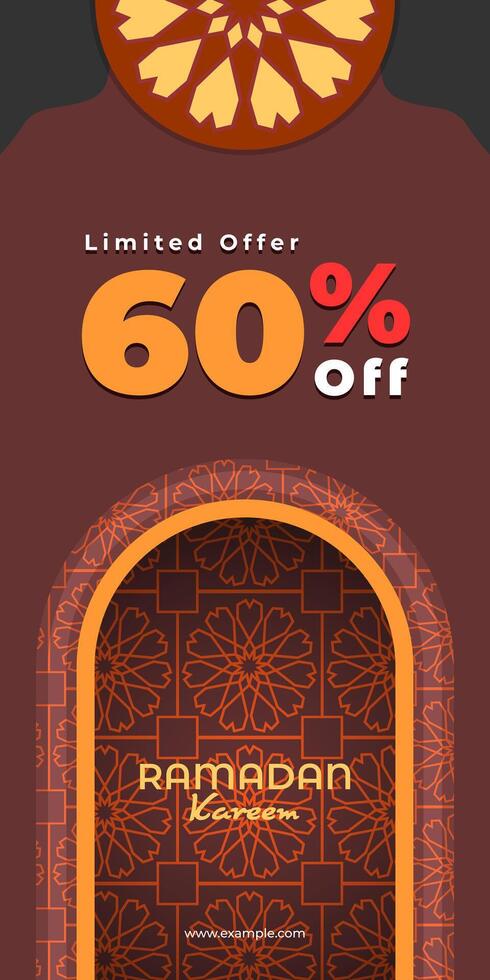 Ramadan Kareem design social media. Template for sales promotions at Muslim event celebrations vector
