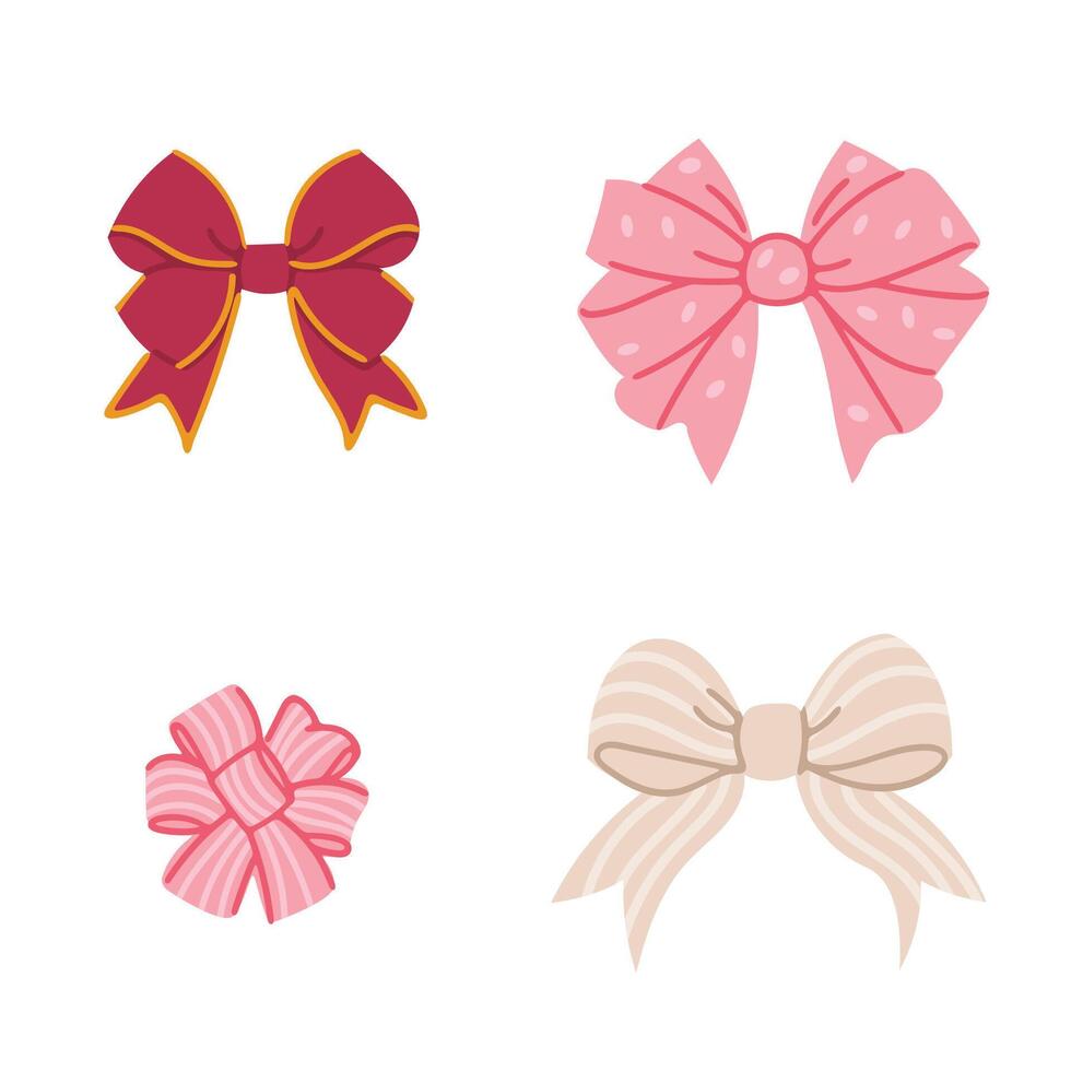 Set Of Bows And Ribbons Illustration In Flat Style 54409023 Vector Set Of Bows And Ribbons Illustration In Flat Style Vector