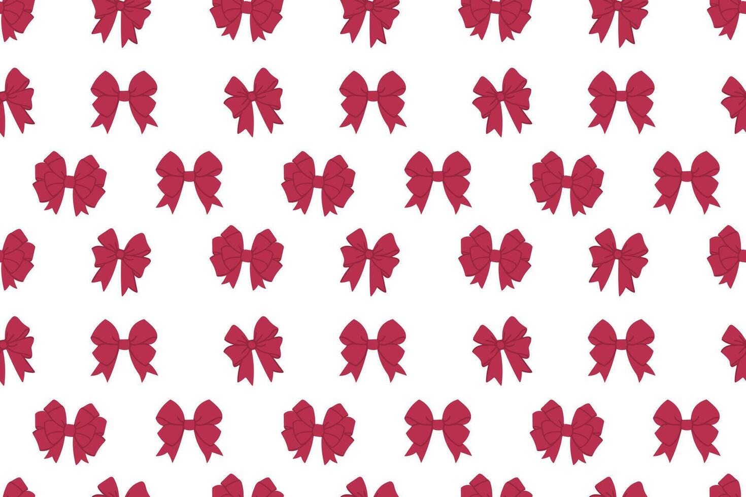 Seamless pattern with red bows on white background. Flat illustration. vector