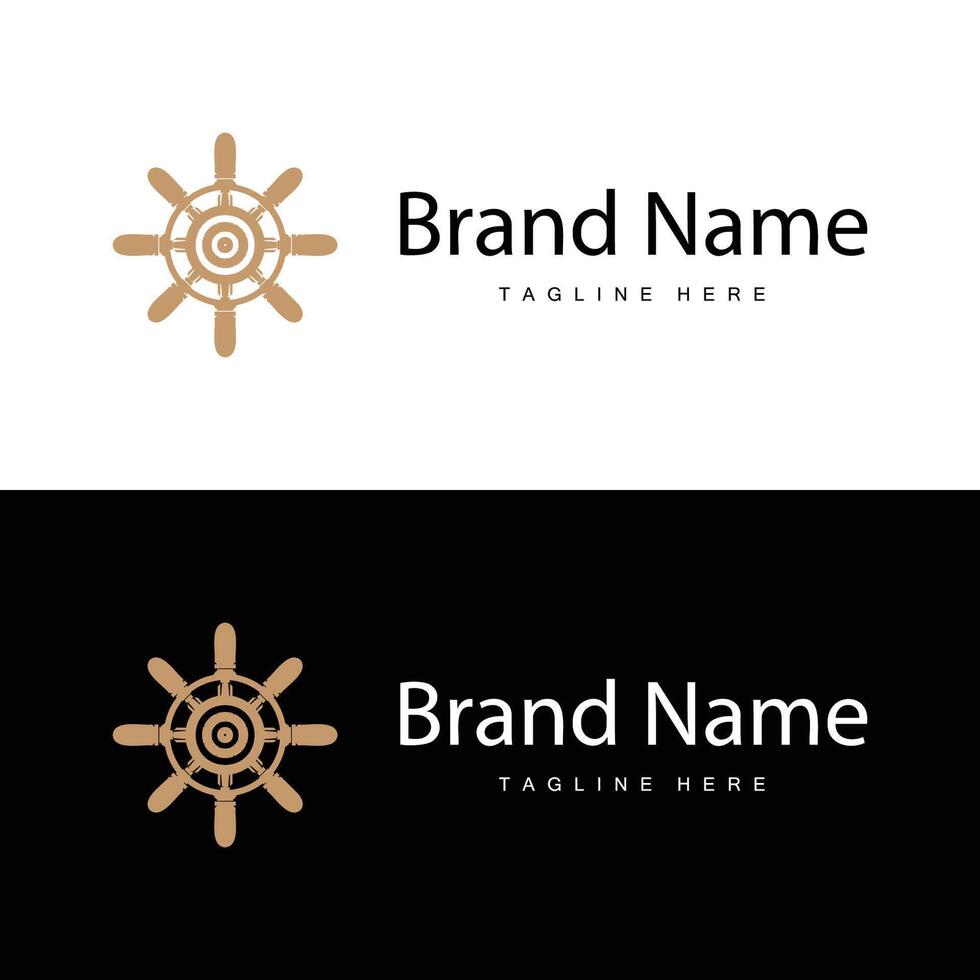ship steering wheel logo simple vector