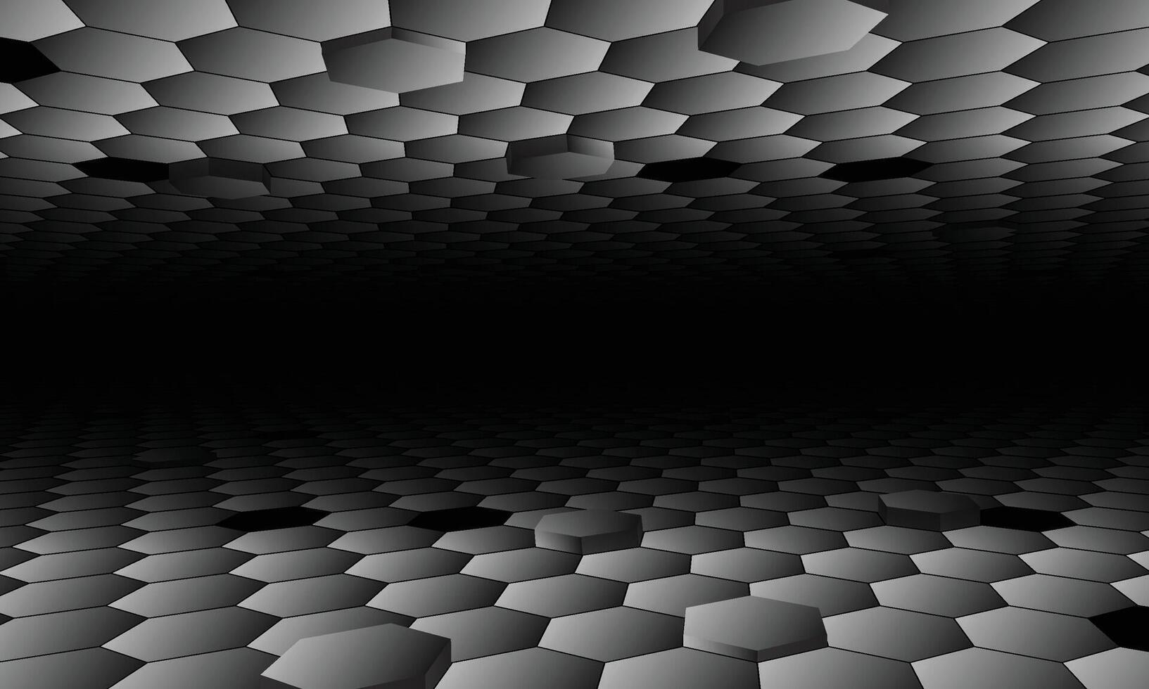 Perspective hexagon background. vector