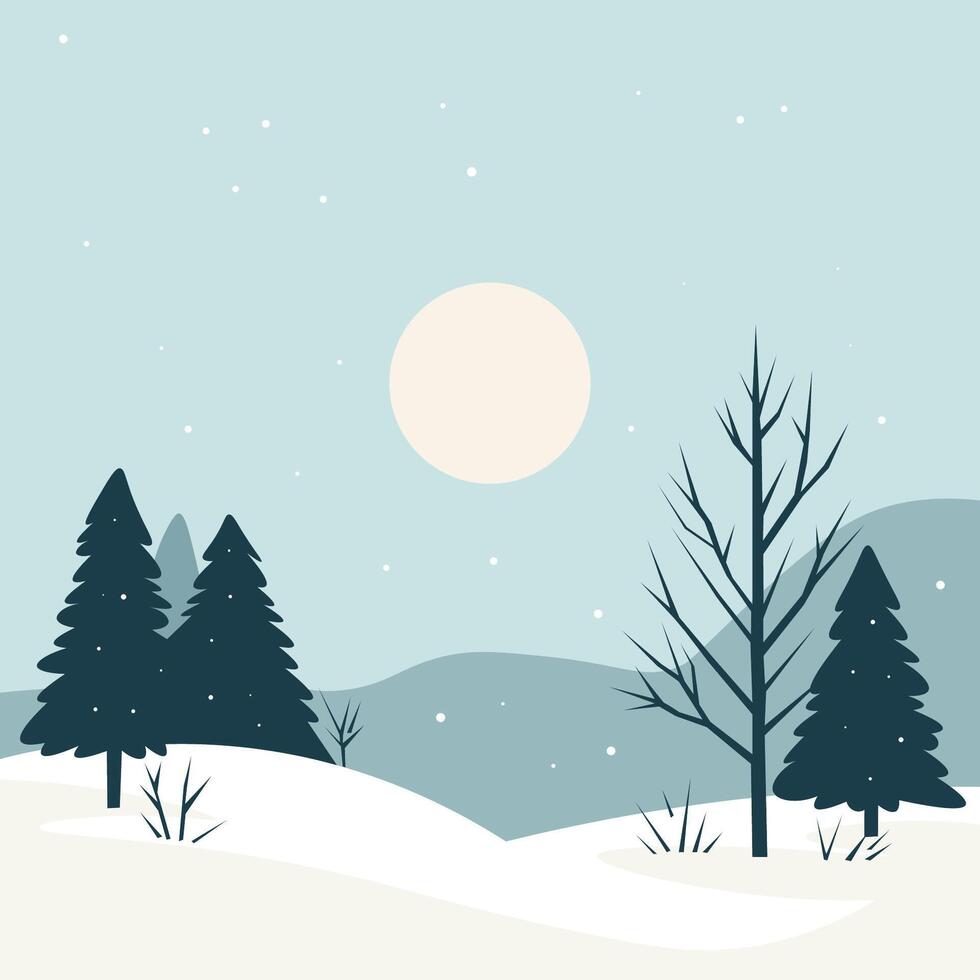 Winter Wonderland Landscape vector