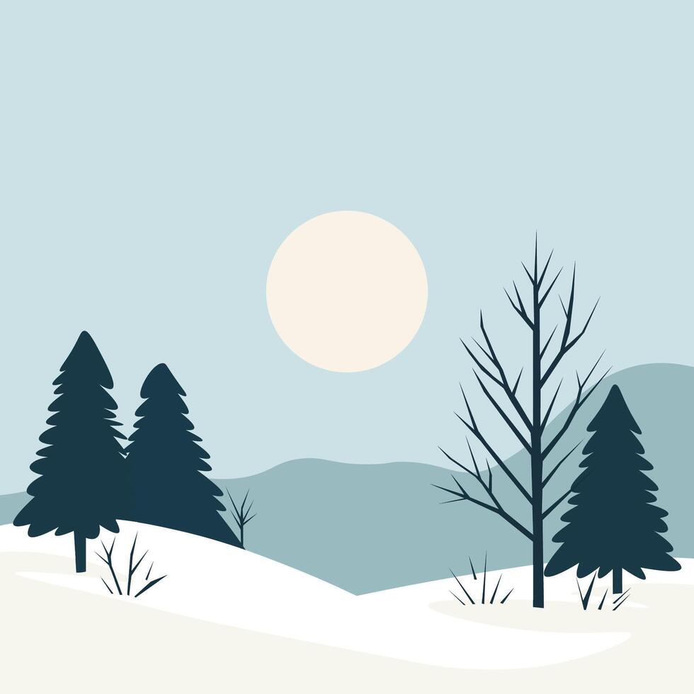 Winter Serenity Landscape vector