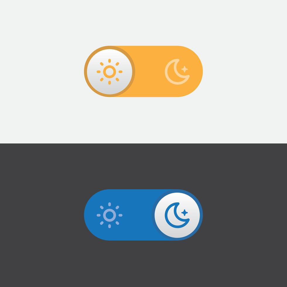 Dark and light theme toggle element for website interface vector