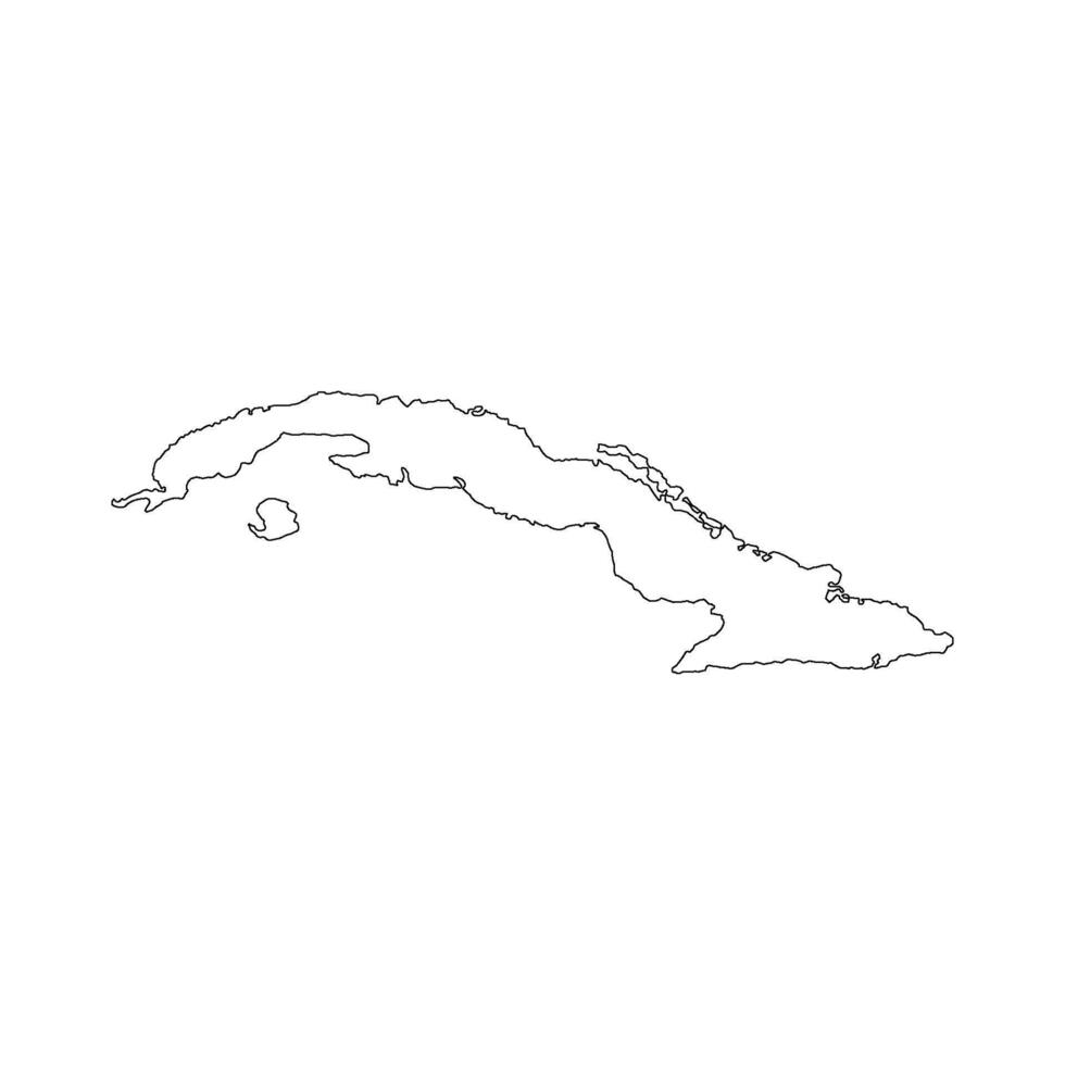 cuba country map icon vector