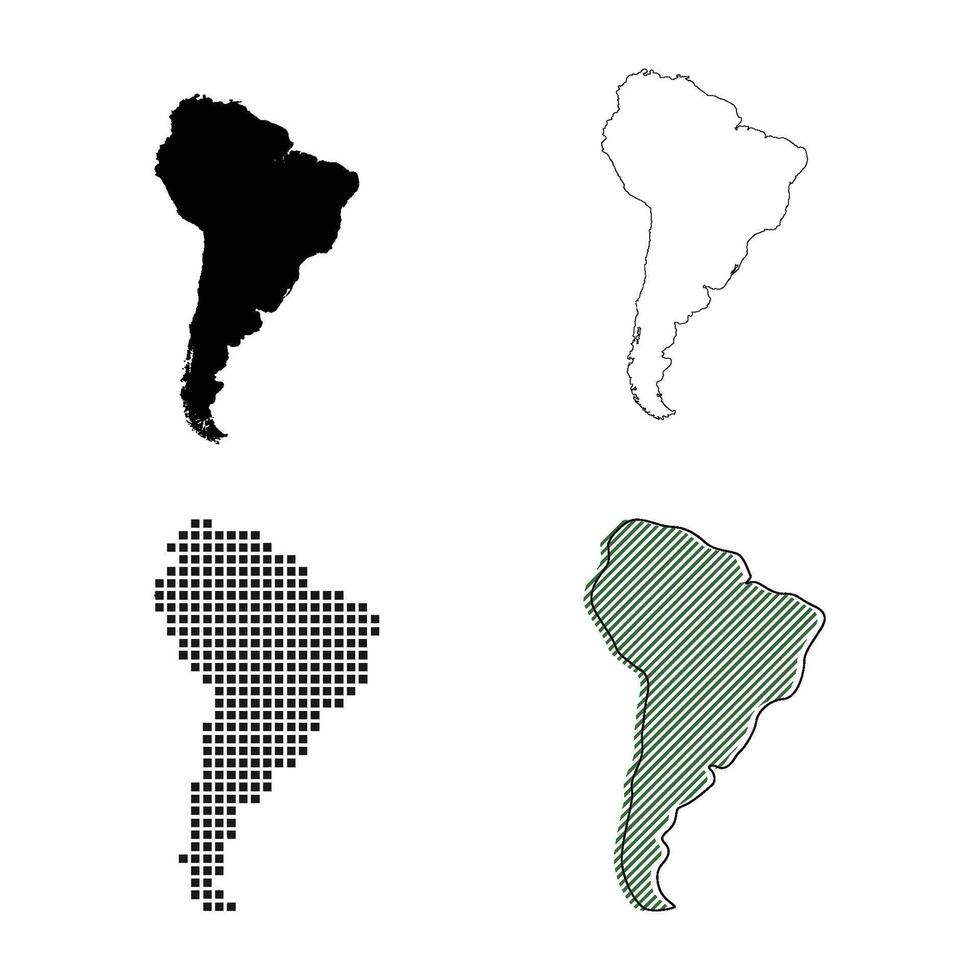 south america map icon vector