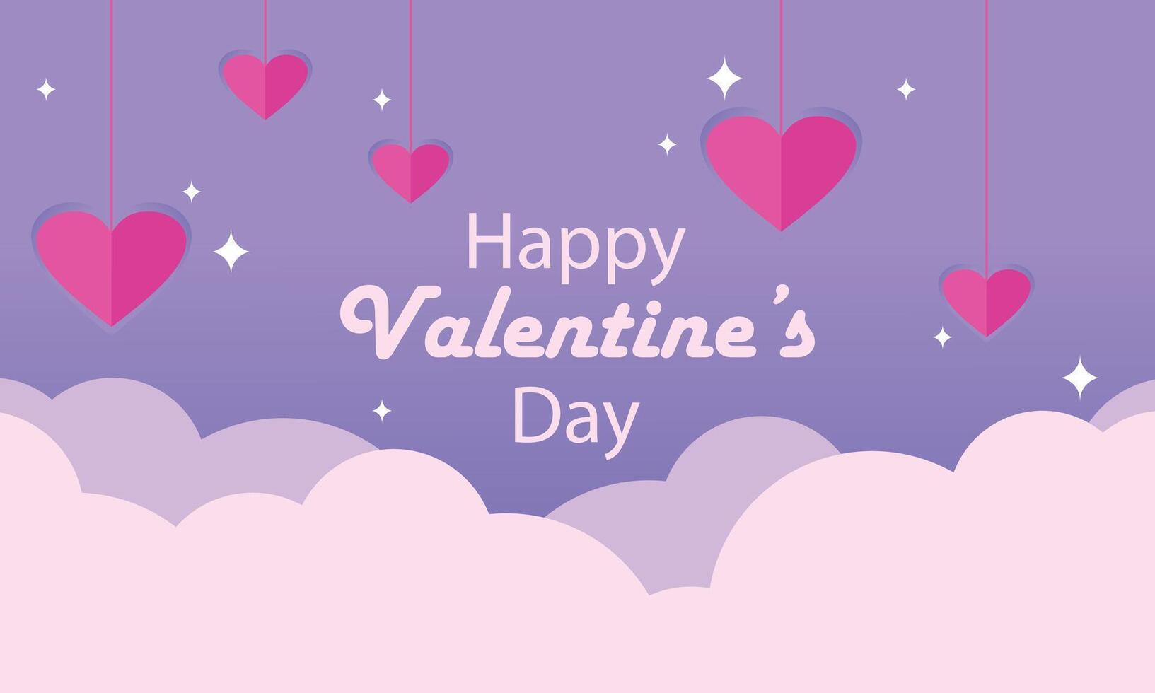 illustration graphic of valentine greeting with cloud background, perfect for international day, valentines day, celebrate, greeting card, etc. vector
