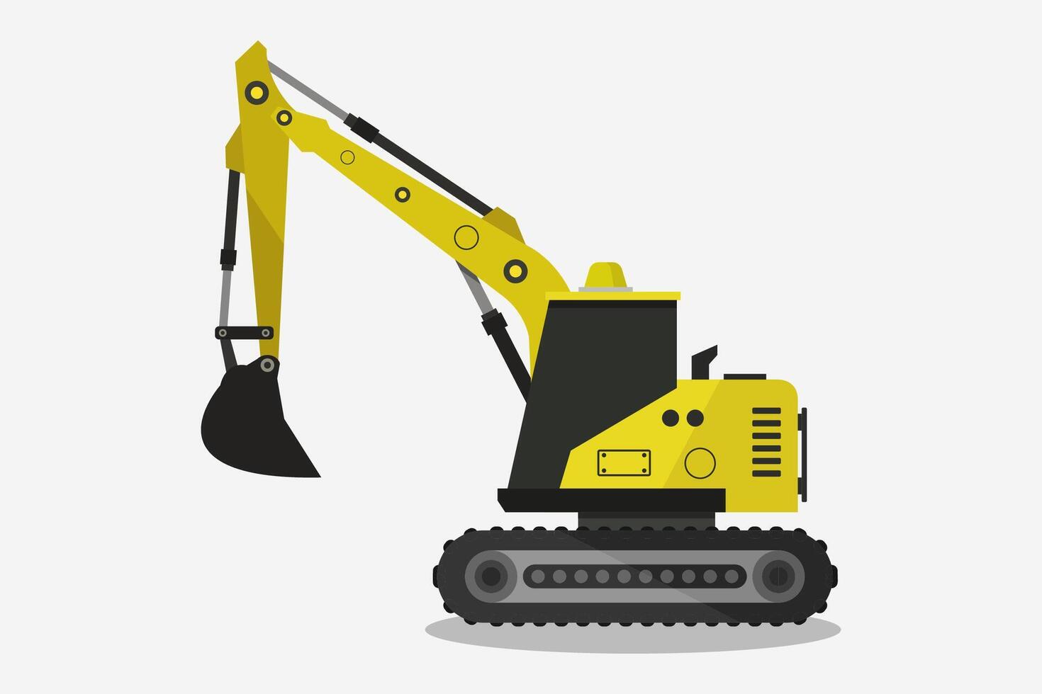 Excavator illustrated on white vector