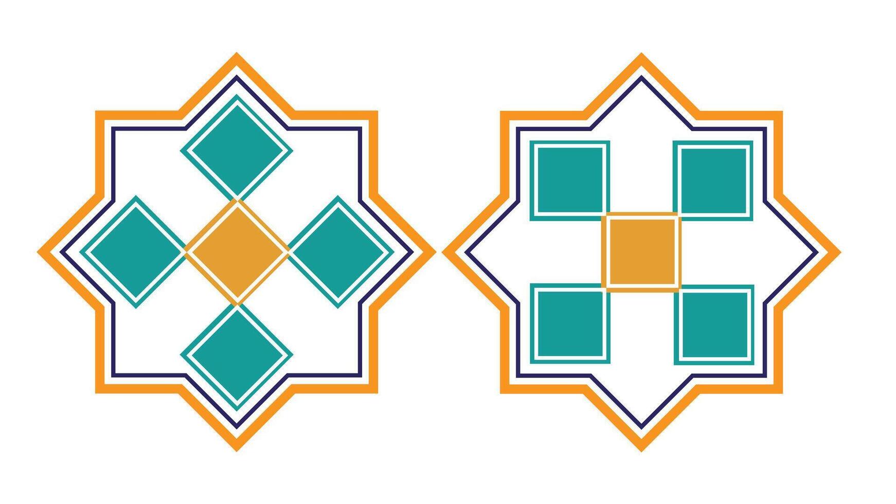 Islamic square ornaments, Islamic square ornaments vector