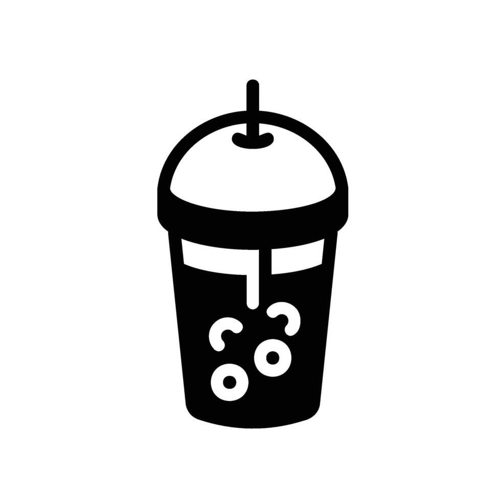 bubble tea Glyph Icon White Background vector