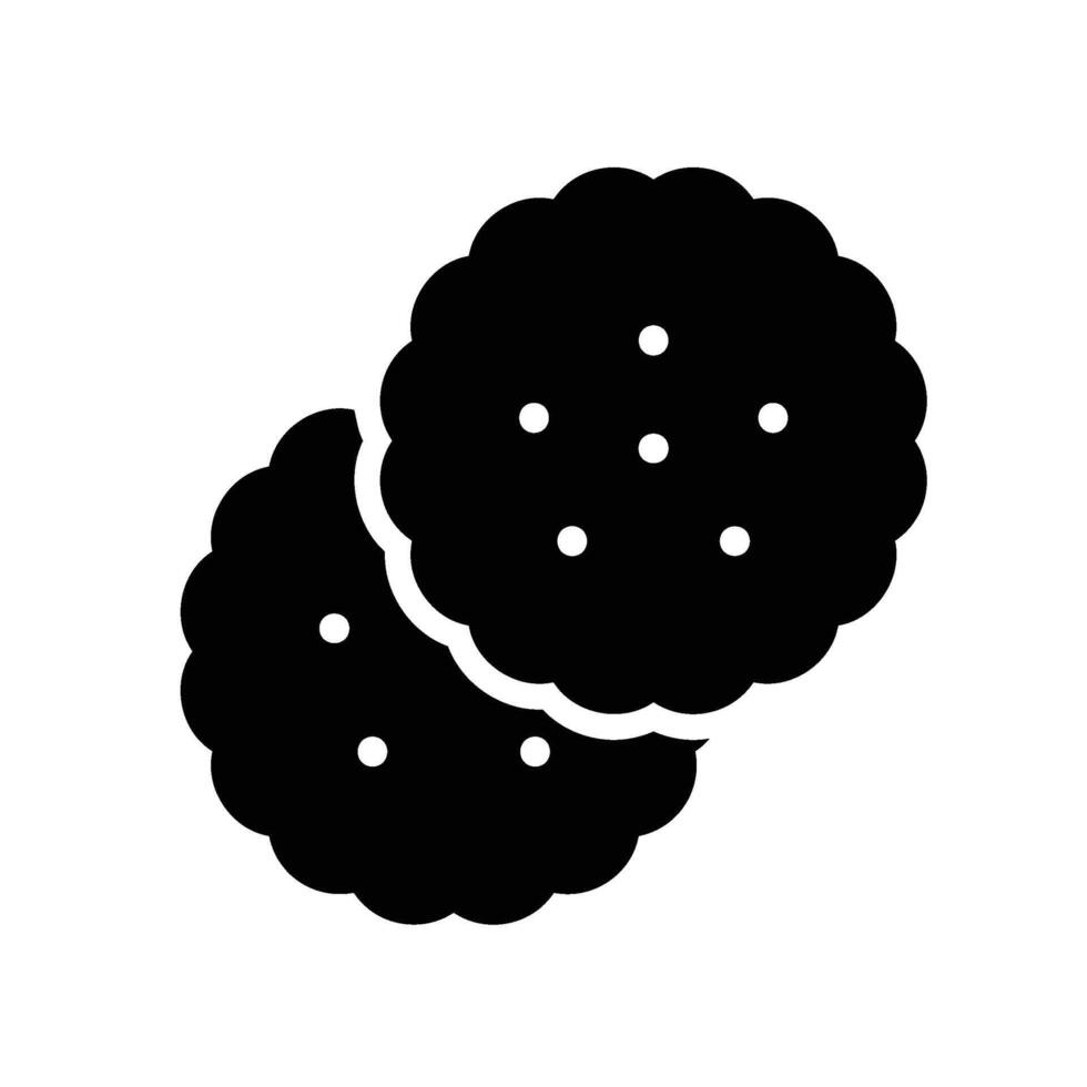 biscuit Glyph Icon White Background vector