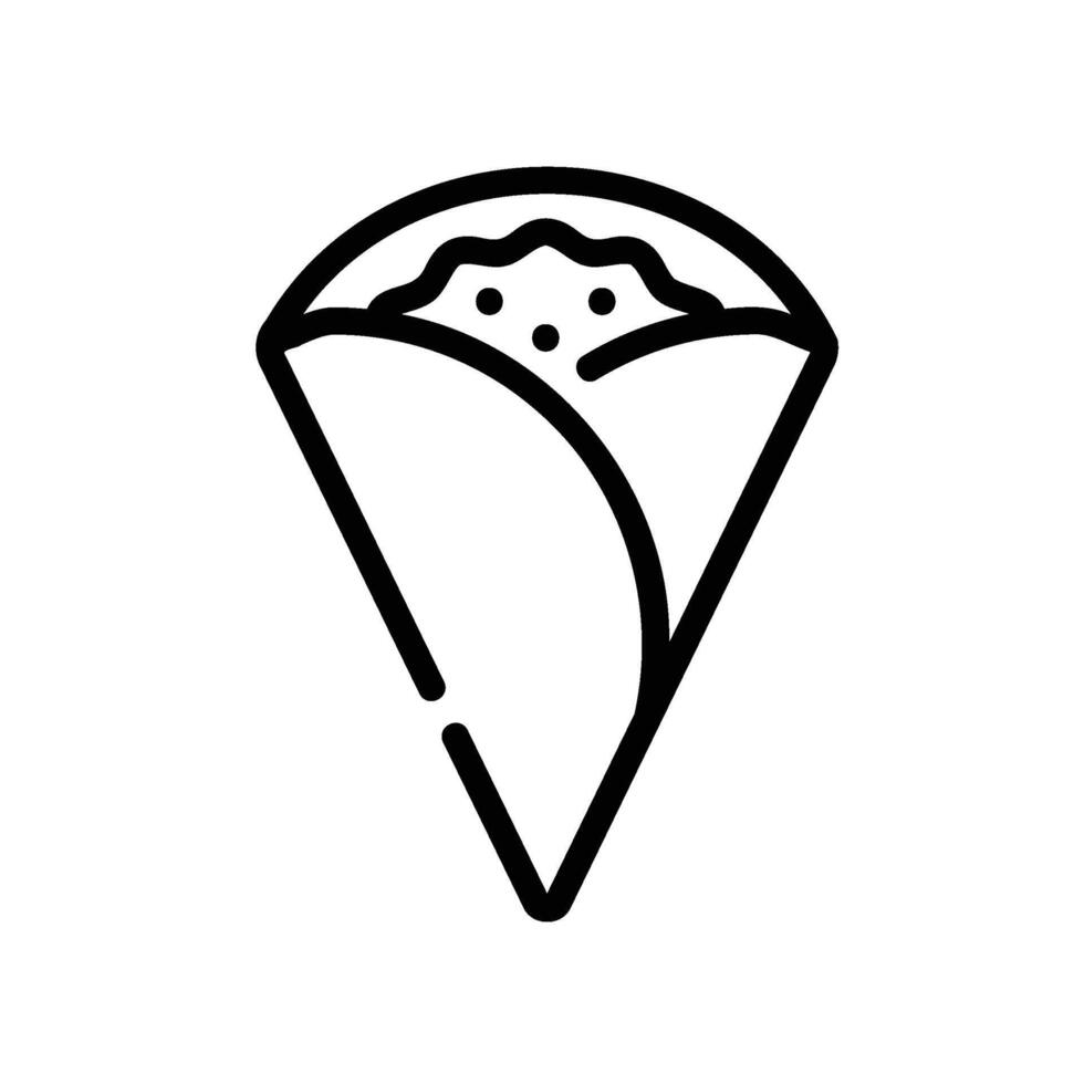 crepes Line Icon White Background vector