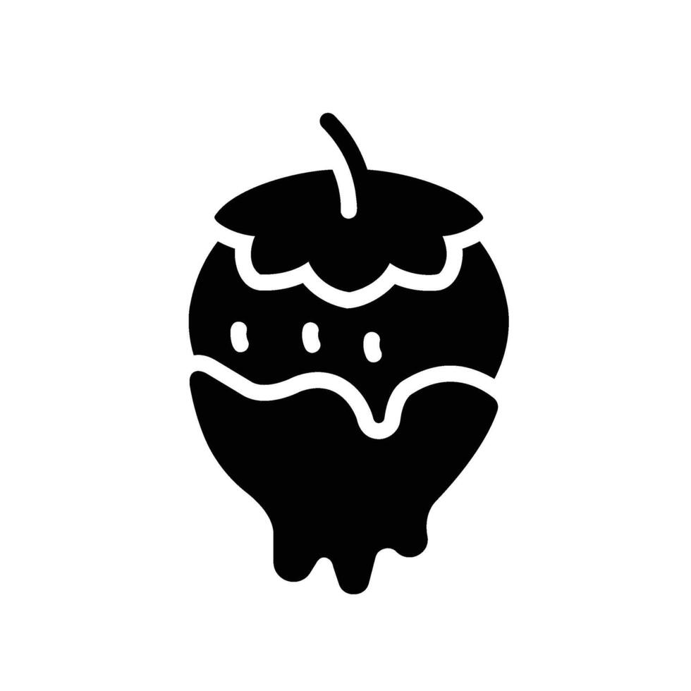 strawberry chocolate Glyph Icon White Background vector