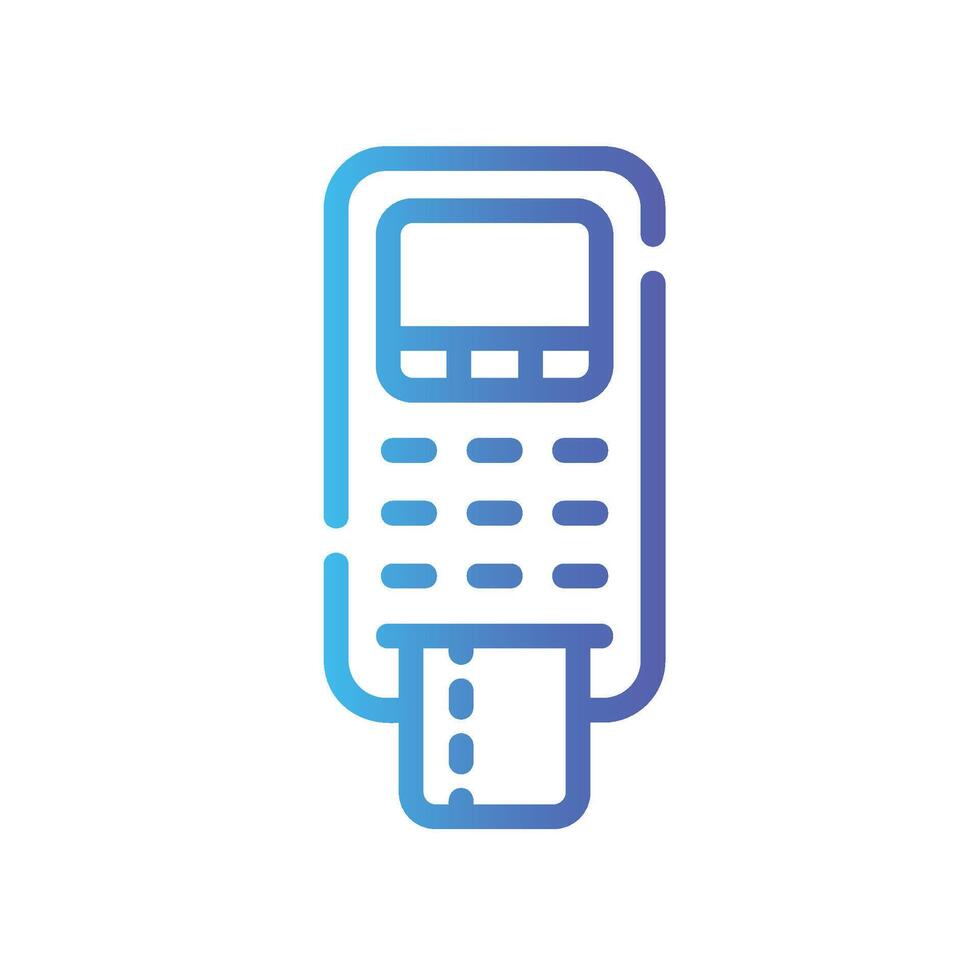bank terminal Line Gradient Icon White Background vector