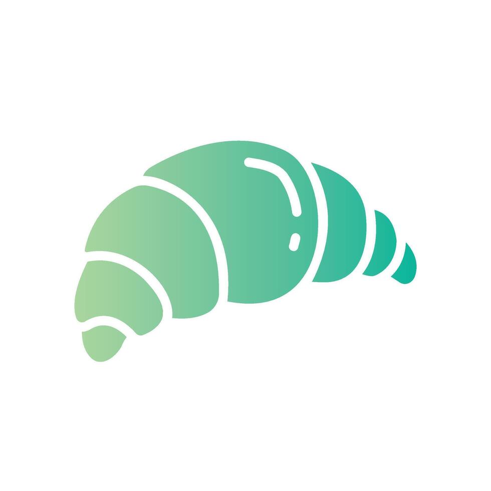 croissant Flat Gradient Icon White Background vector
