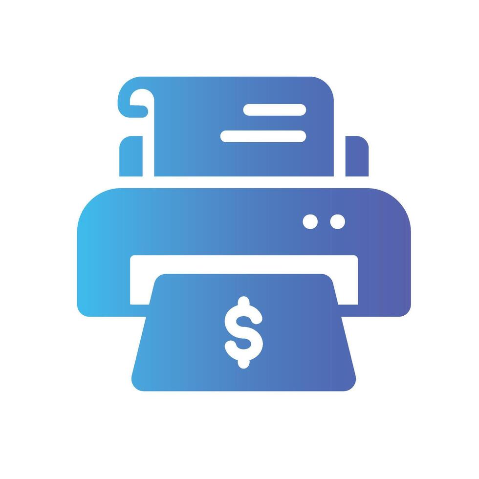printer Flat Gradient Icon White Background vector