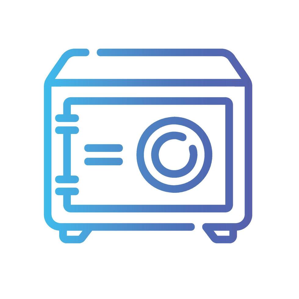 safe box Line Gradient Icon White Background vector
