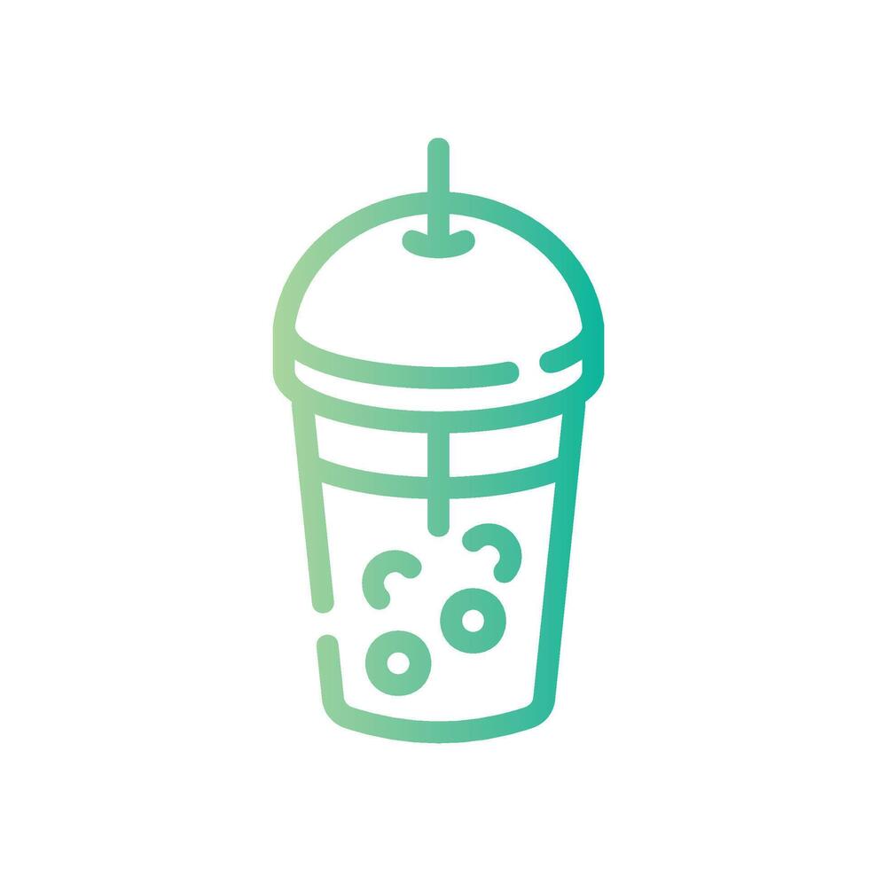 bubble tea Line Gradient Icon White Background vector
