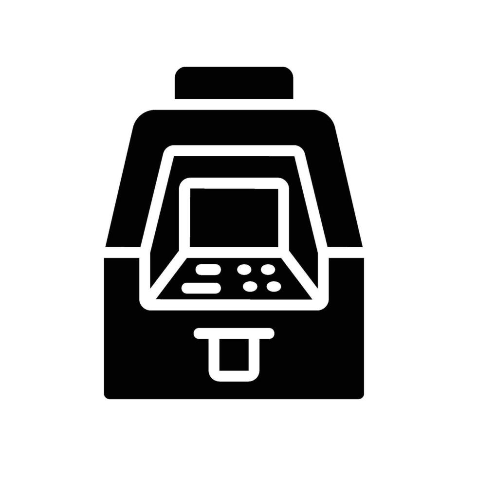 atm machine Glyph Icon White Background vector