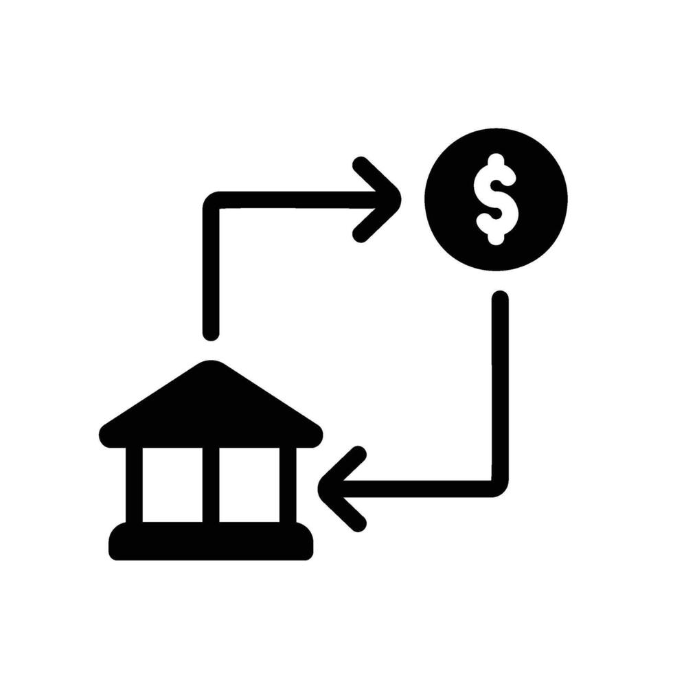 bank transfer Glyph Icon White Background vector