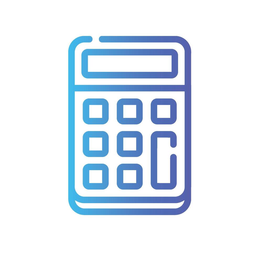 calculator Line Gradient Icon White Background vector