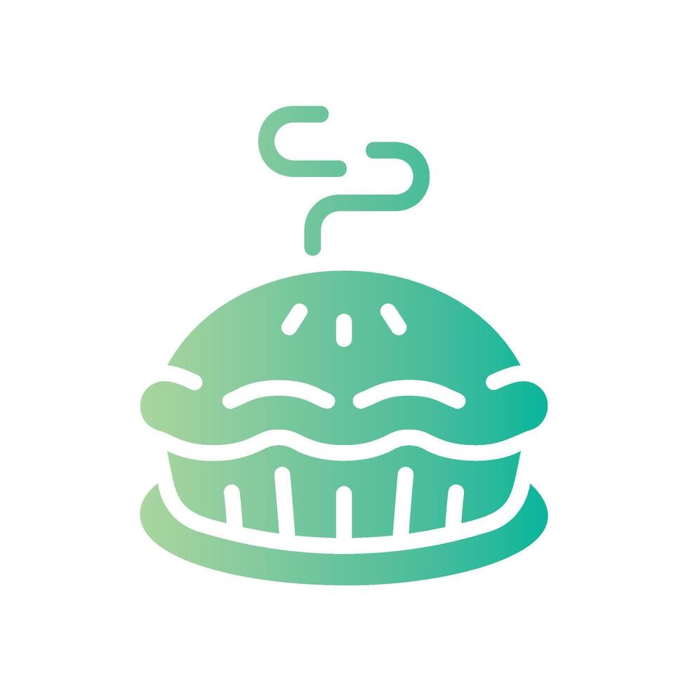 pie Flat Gradient Icon White Background vector