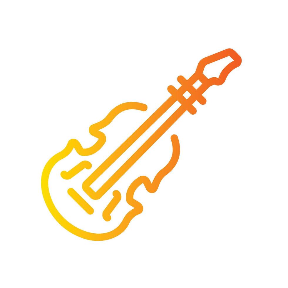 violin Line Gradient Icon White Background vector