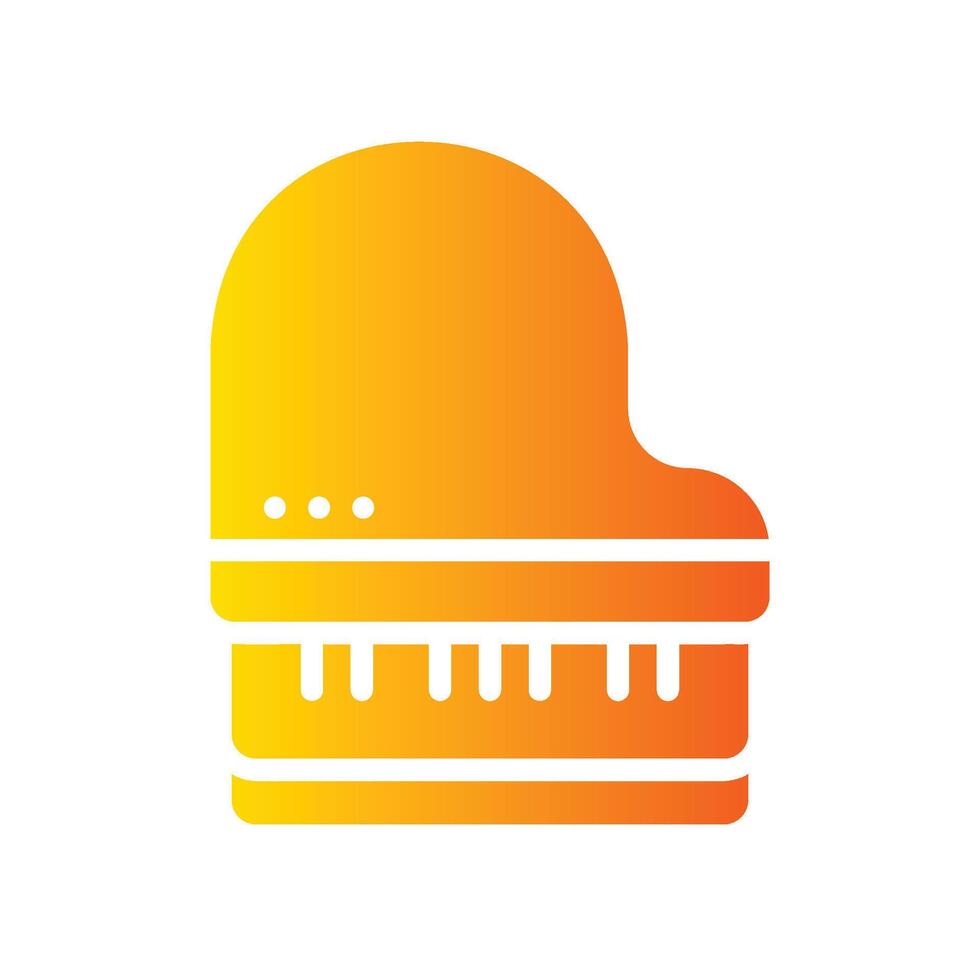 piano Flat Gradient Icon White Background vector