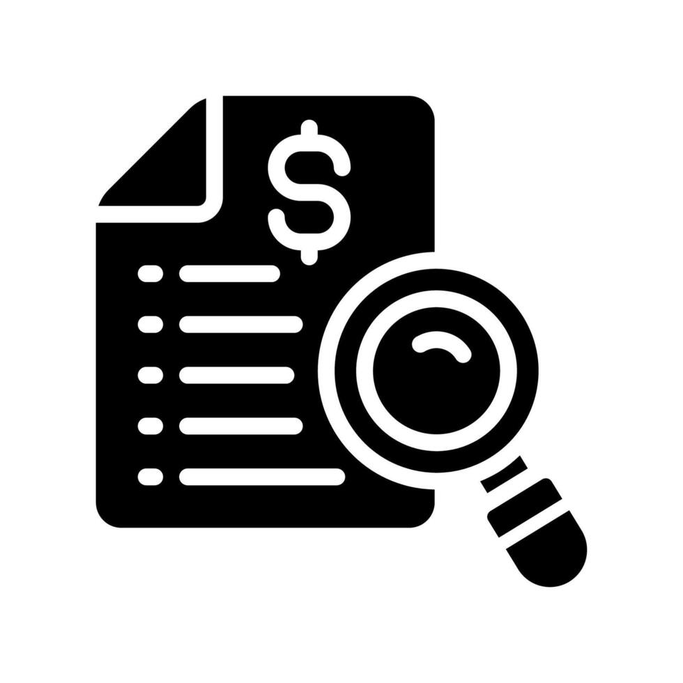 Business research icon glyph vector